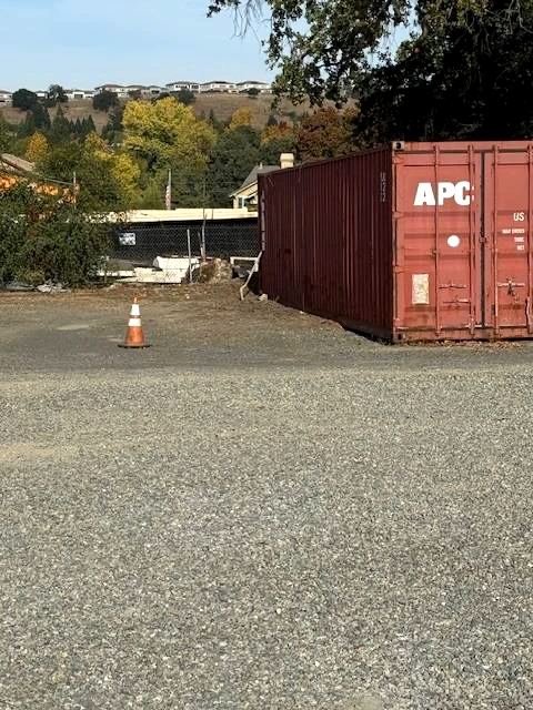 Boat and container storage at the yard